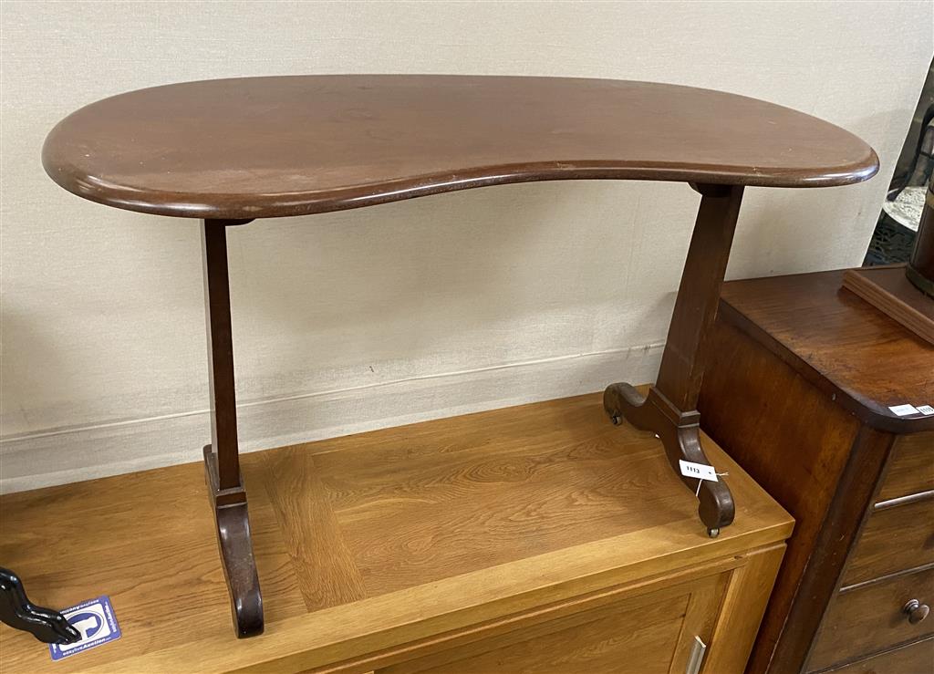 A 19th century mahogany kidney shaped side table, width 122cm, depth 50cm, height 74cm